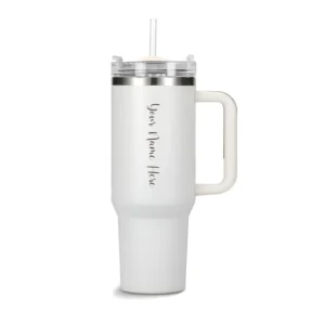 Personalized 1200 ml Stainless Steel Tumbler with Handle & Straw